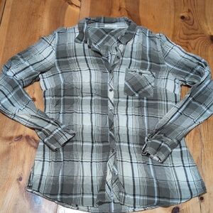 Maurices Gray Plaid Shirt